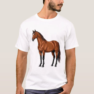 Camiseta Caballo marrón elegante