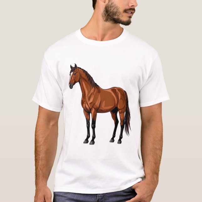 Camiseta Caballo marrón elegante (Anverso)