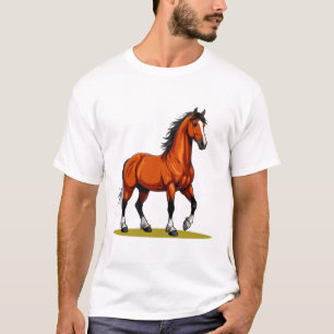 Camiseta Caballo marrón elegante