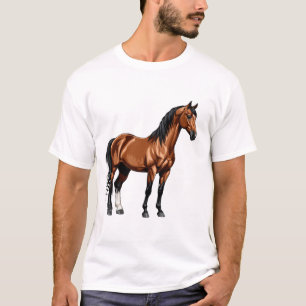 Camiseta Caballo Marrón Elegante