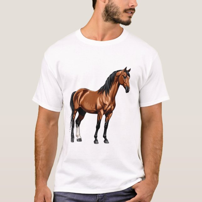 Camiseta Caballo Marrón Elegante (Anverso)