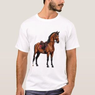 Camiseta Caballo marrón elegante