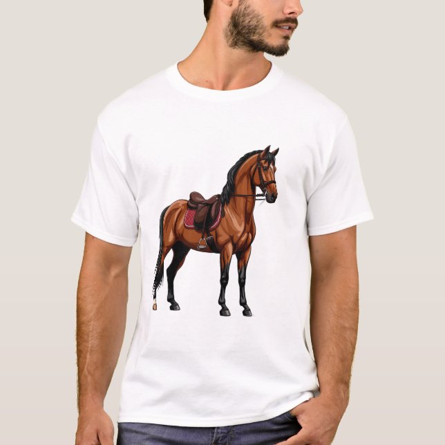 Camiseta Caballo marrón elegante (Anverso)