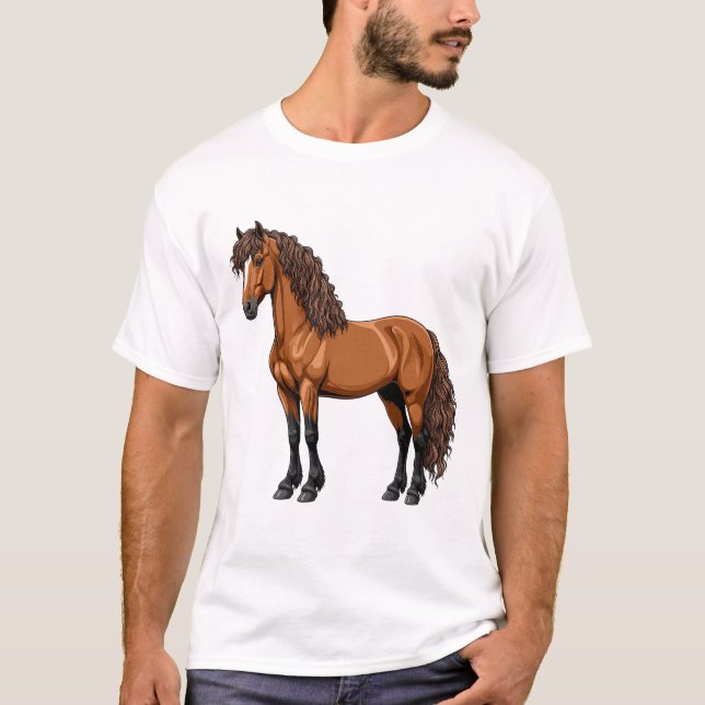 Camiseta Caballo marrón elegante (Anverso)