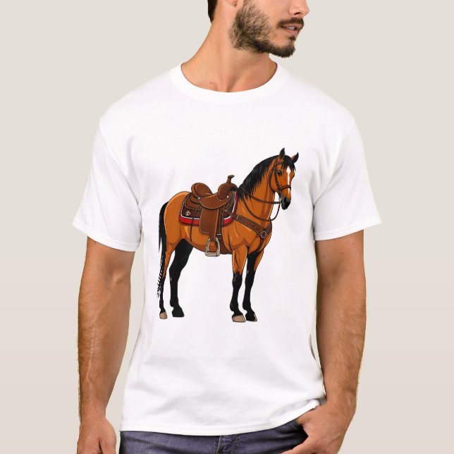 Camiseta Caballo Marrón Elegante (Anverso)