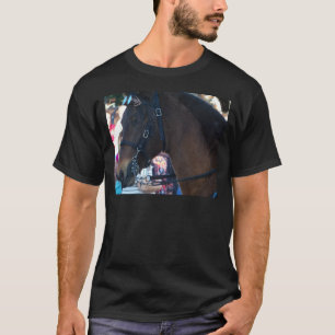 Camiseta Caballo marrón oscuro con gafas