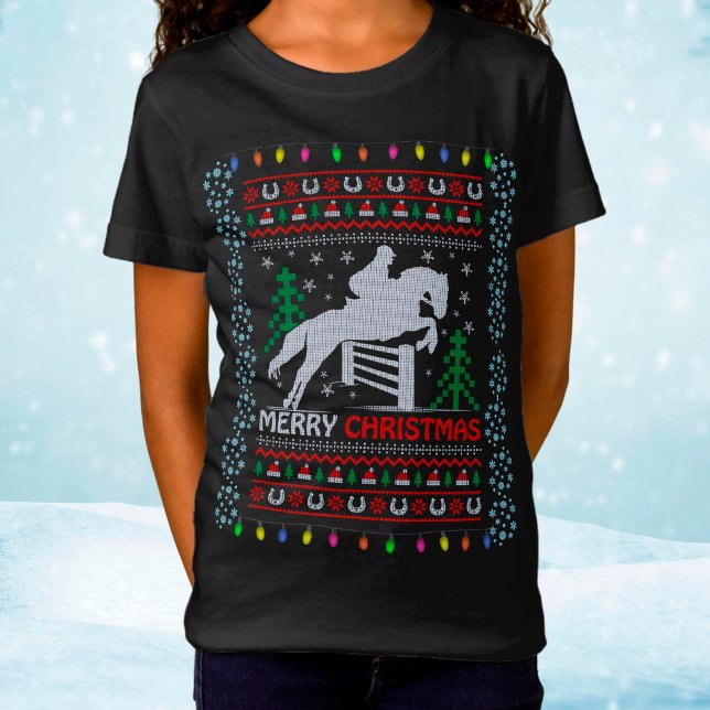 Camiseta Caballo montando Feliz Navidad (Subido por el creador)