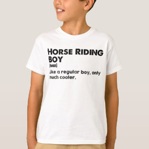 Camiseta Caballo montando niño divertida definición equitac