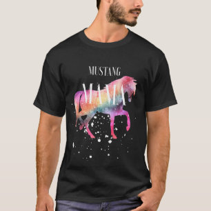 Camiseta Caballo Mustang Mama Galaxia Chica Caballo Equestr
