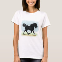 Caballo negro con gráfico de anatomía de estrella 