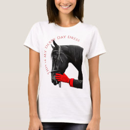 Camiseta Caballo negro con guante rojo y Día del Derby