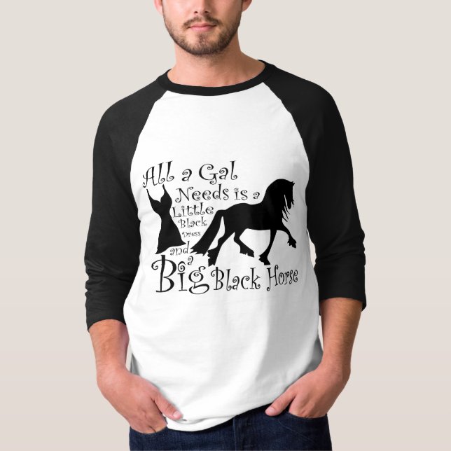 Camiseta Caballo negro grande (Anverso)