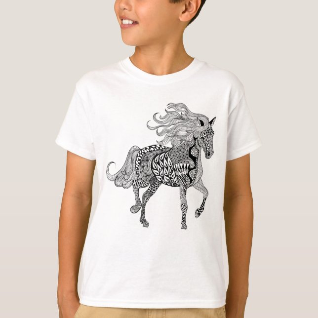 Camiseta Caballo negro inspirado (Anverso)