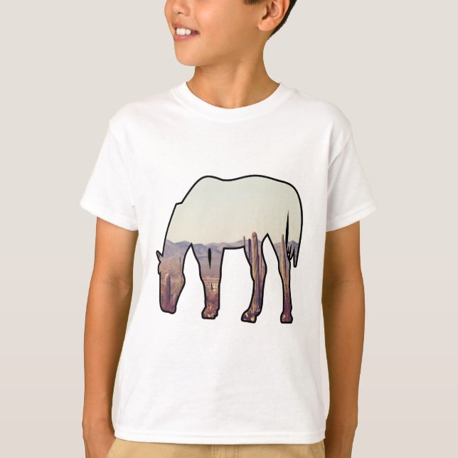 Camiseta caballo occidental con cacti (Anverso)