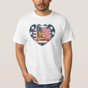 Camiseta Caballo Occidental Patriótico USA