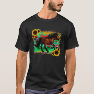 Camiseta Caballo Occidental Serape Sunflowers Cowgirl Texas