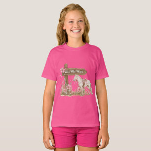 Camiseta Caballo Oeste Salvaje de Flora Rosa Occidental