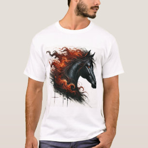 Camiseta Caballo Oscuro Con Crin Ígnea