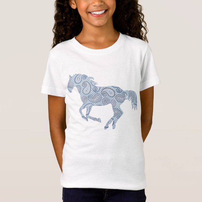 Camiseta Caballo Paisley Azul (Anverso)