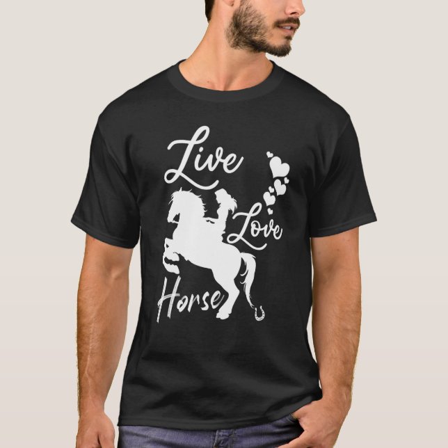 Camiseta Caballo para mujeres Chicas se enamoran de la vida (Anverso)
