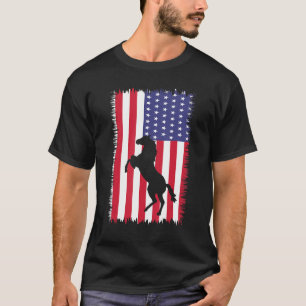 Camiseta Caballo Patriota Bandera Estadounidense Caballo Ec
