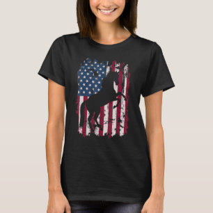 Camiseta Caballo Patriótico Bandera Americana Cabalgata Lej