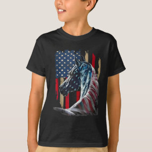 Camiseta Caballo Patriótico Bandera Estadounidense Caballo