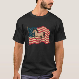 Camiseta Caballo Patriótico con Bandera Americana