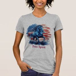 Camiseta Caballo Patriótico del Espíritu Libre