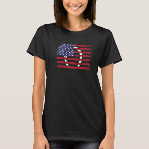 Camiseta Caballo Patriótico Herradura Bandera Americana 4 D