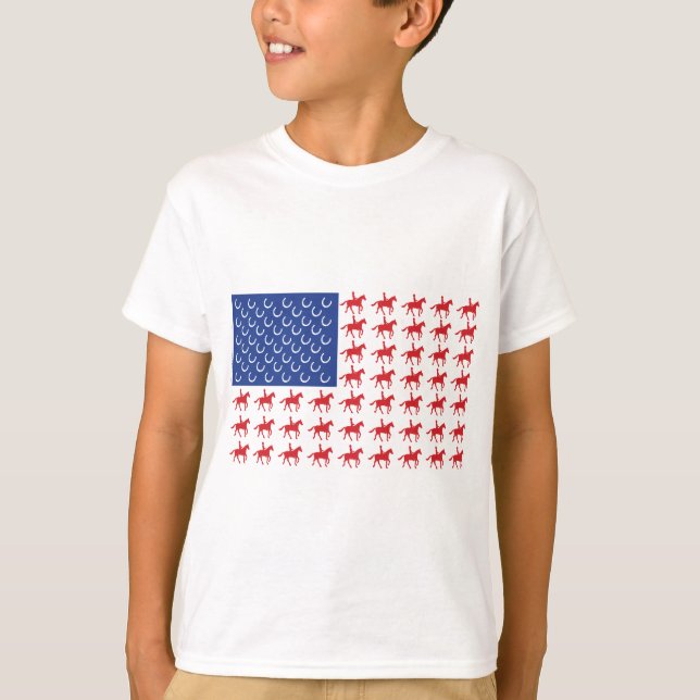 Camiseta Caballo patriótico y jinete (Anverso)