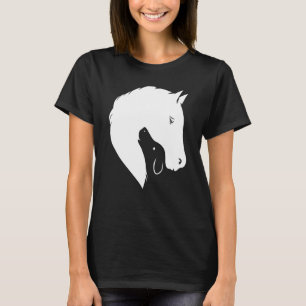 Camiseta Caballo Perro de Caballo Silueta equino Cañón conj