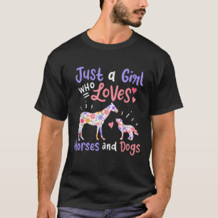Camiseta Caballo Perro Solo Una Chica Que Ama Caballos Y Pe