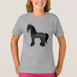 Camiseta Caballo Personalizado de Black Gypsy Vanner Clydes