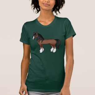 Camiseta Caballo Personalizado de Brown Gypsy Vanner Clydes