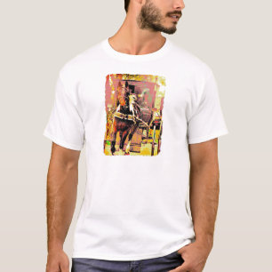 Camiseta Caballo Pinto Amish Caballo de arte de 8 bits y bu