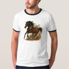 Camiseta Caballo poderoso corriendo a través del polvo