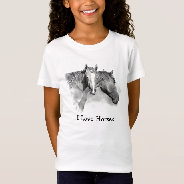 CAMISETA CABALLO: POTRO: CABALLOS DEL AMOR: LÁPIZ: CHICAS (Anverso)