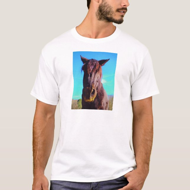 Camiseta Caballo púrpura con boca verde (Anverso)