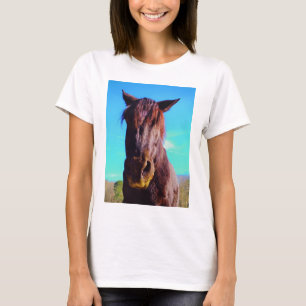 Camiseta Caballo púrpura con boca verde