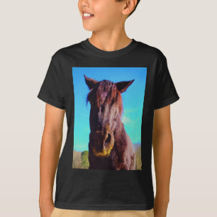 Camiseta Caballo púrpura con boca verde