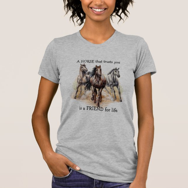 Camiseta CABALLO que confía en AMIGO por vida (Anverso)