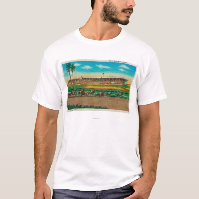 Camiseta Caballo RacesArcadia, CA del parque de Santa Anita (Anverso)