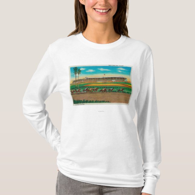 Camiseta Caballo RacesArcadia, CA del parque de Santa Anita (Anverso)