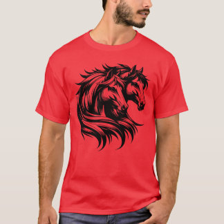 Camiseta Caballo Retrato Dos Caballos Elegante Hermosa Fam 
