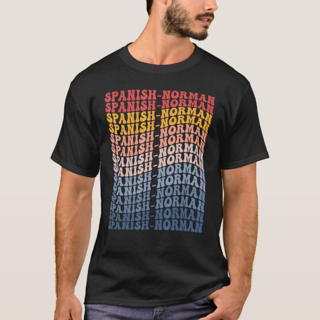 Camiseta Caballo Retro Groovy Español-Normando (Anverso)