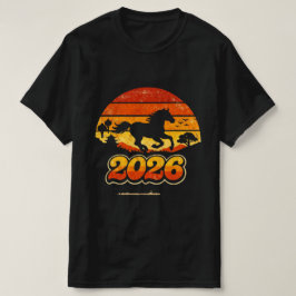 Camiseta Caballo Retro Vintage Atardecer 2026