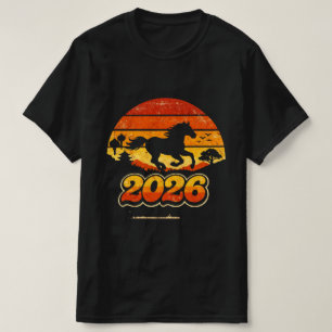 Camiseta Caballo Retro Vintage Atardecer 2026