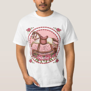 Camiseta Caballo rocoso de rosas rosadas