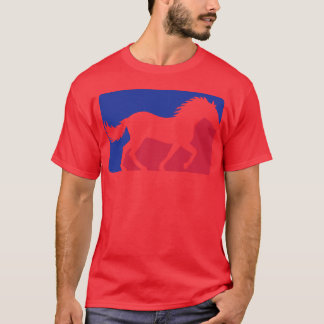 Camiseta Caballo rojo azul deporte amigo
